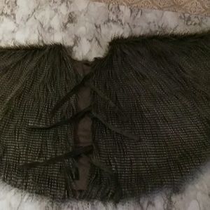 Faux fur cape
